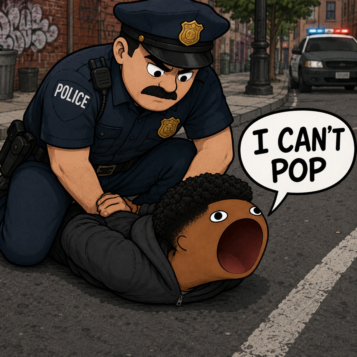 POPSEM pinned by a cop yelling I CAN'T POP